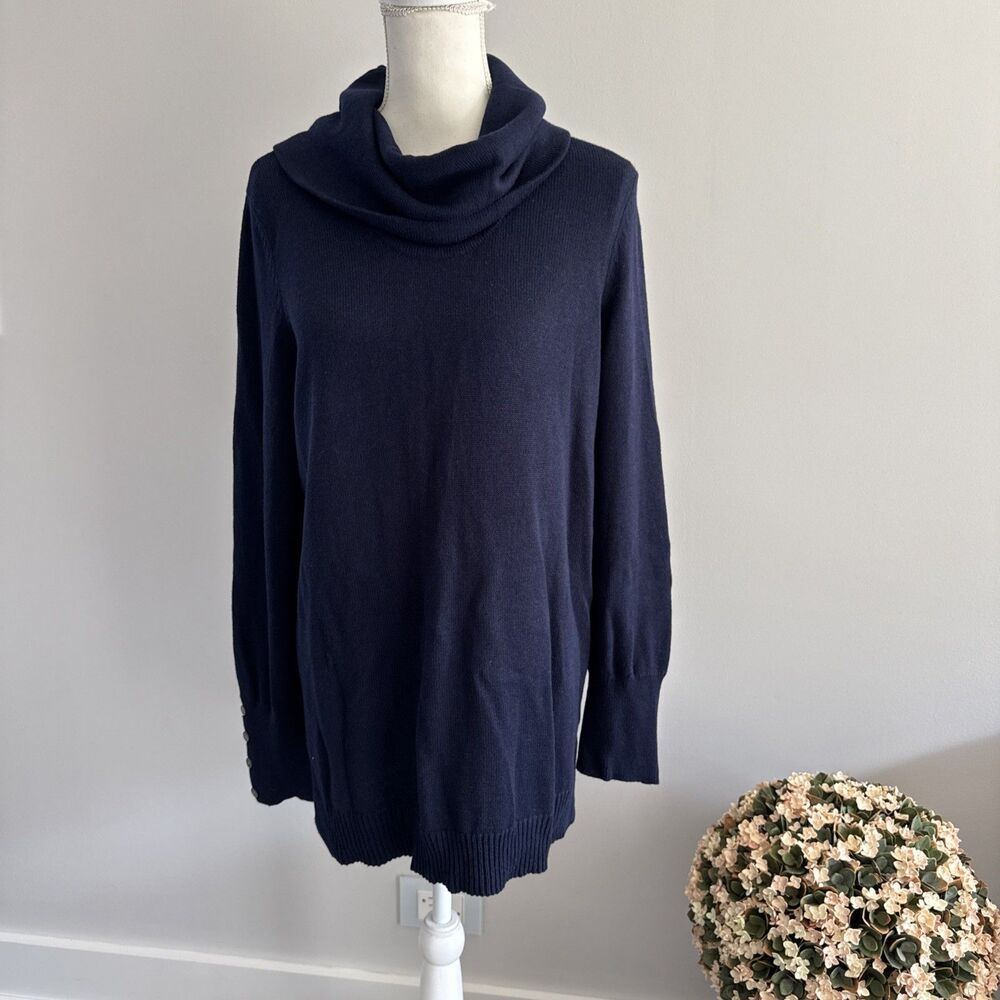 NWT Ralph LAUREN Navy Blue Knit Top Sweater Big Turtleneck Sz XL